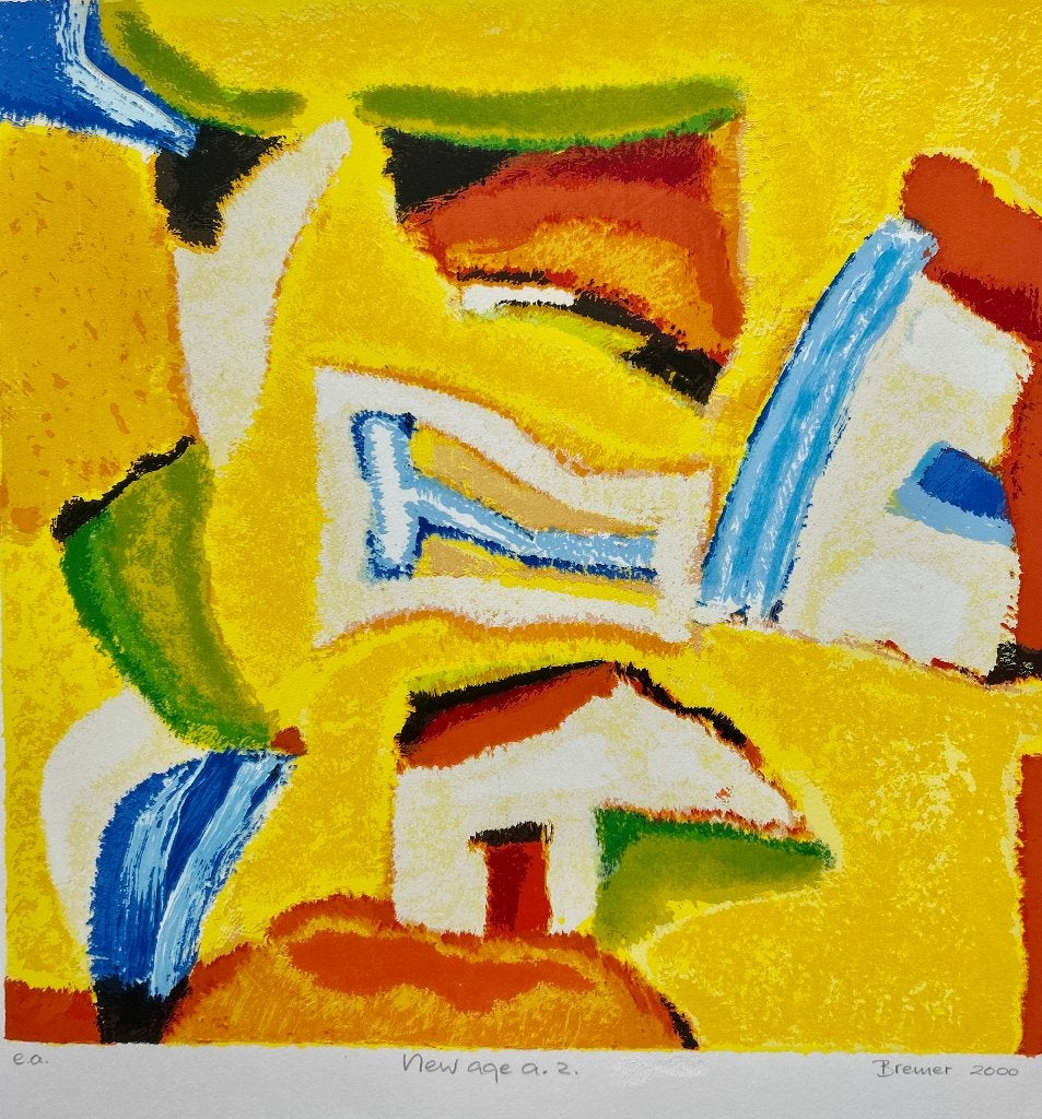 Zeefdruk Saskia Bremer - New age a.2  ZOMEROPRUIMING, Antiek en Kunst, Kunst | Litho's en Zeefdrukken, Gesigneerd, Ophalen of Verzenden