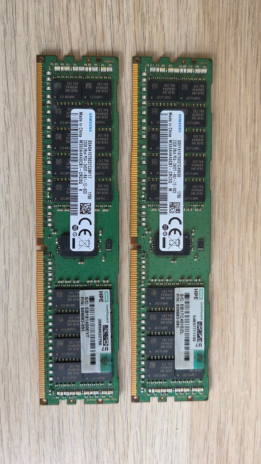 64 gb (2x 32GB) Samsung HPE DDR4-2400T ECC Server Geheugen, Verzenden, Server, DDR4, Zo goed als nieuw