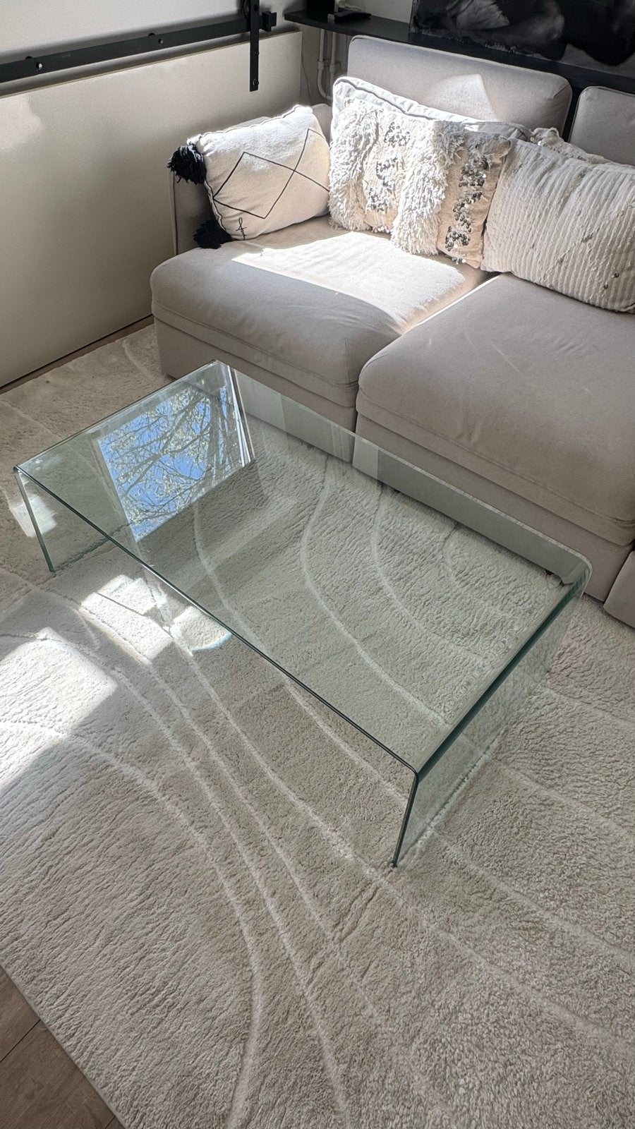 Glazen salontafel van Westwing, Ophalen, 100 tot 150 cm, 50 tot 100 cm, Glas