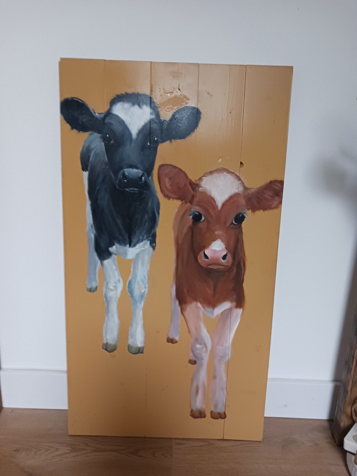 schilderij op houten paneel, Huis en Inrichting, Woonaccessoires | Schilderijen, Tekeningen en Foto's, Ophalen of Verzenden, Schilderij