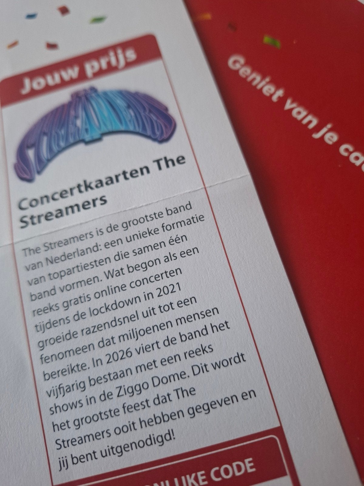 2 kaartjes Streamers 20 sept. 20:00u., Tickets en Kaartjes, Evenementen en Festivals, Twee personen