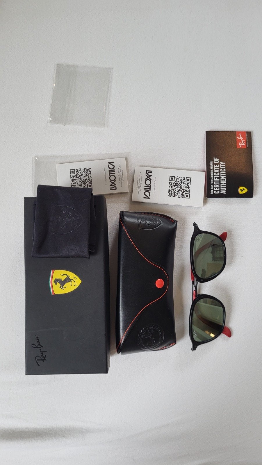 Ray-Ban Ferrari zonnebril RB2448NM 9427 compleet!, Zonnebril, Zwart, Ophalen of Verzenden, Zo goed als nieuw
