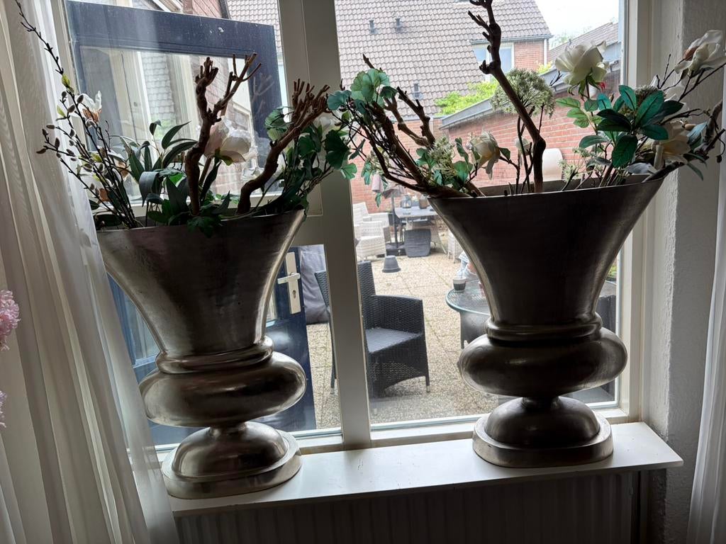 2 michaelnoll vazen zilver, Huis en Inrichting, Woonaccessoires | Vazen, Ophalen, Overige materialen, Overige kleuren, Zo goed als nieuw