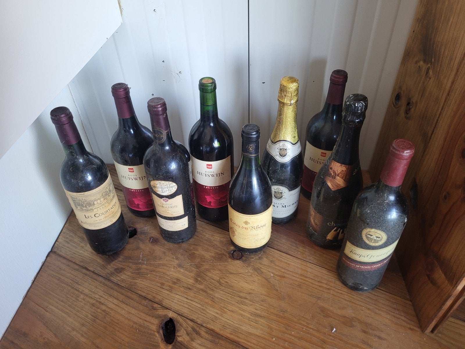 Collectie oude wijnen en champagnes - 9 flessen, Ophalen of Verzenden, Frankrijk