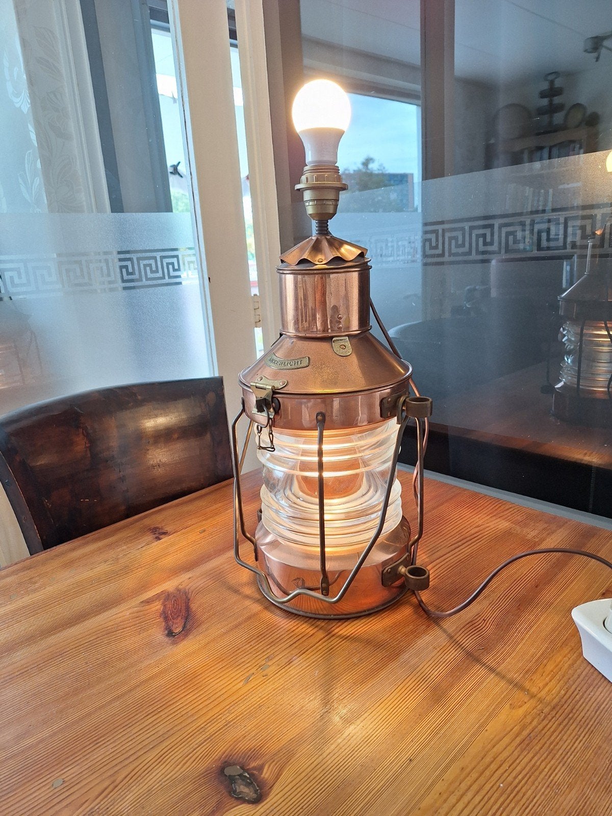 Antieke Koperen Scheepslamp - Ankerlicht (60 cm hoog), Ophalen of Verzenden