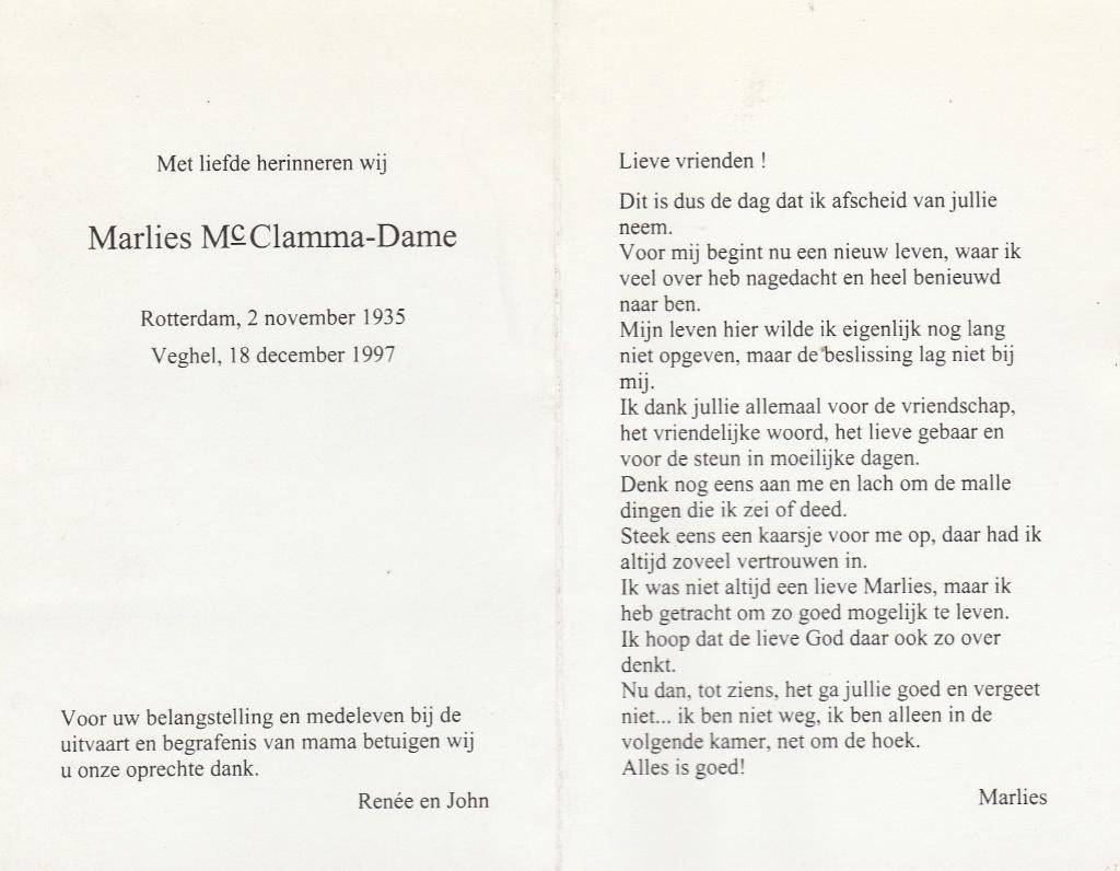 bidprentjes damen-damhuis-van damme-daniëls-dartee-deckers, Ophalen of Verzenden, Bidprentje