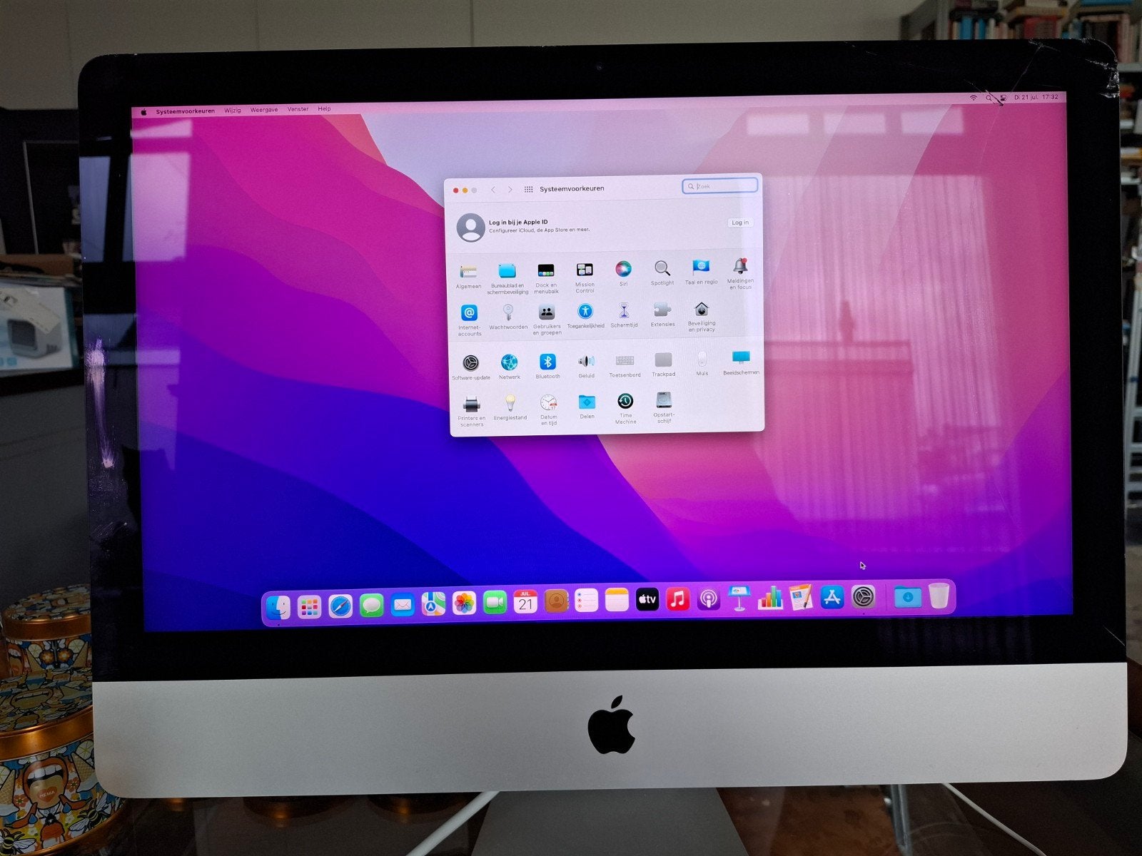 iMac Retina 2015 met accessoires - barstjes in glas, IMac, Ophalen of Verzenden, 21.5-inch, Niet werkend