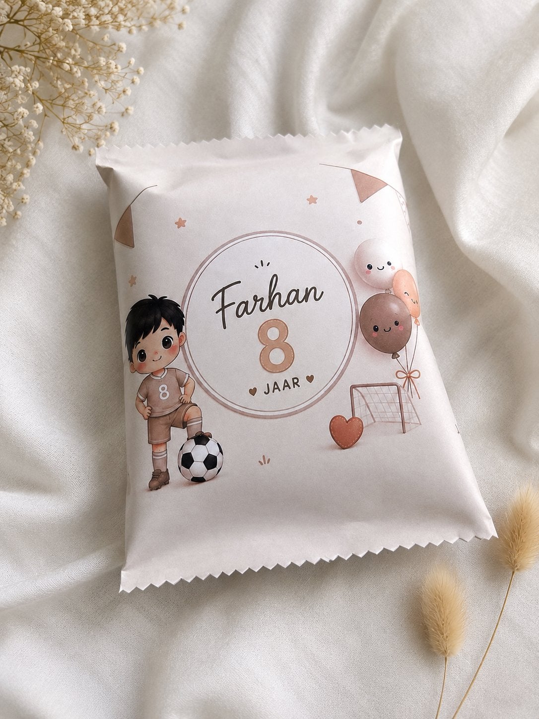 Gepersonaliseerde traktatiezakjes Farhan 8 jaar voetbal, Ophalen, Nieuw, Feestartikel, Verjaardag