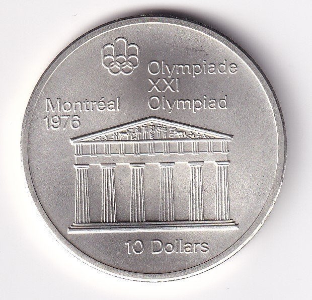 Canada 10 Dollar 1974 Prachtig Temple of Zeuss, Verzenden, Noord-Amerika, Losse munt, Zilver