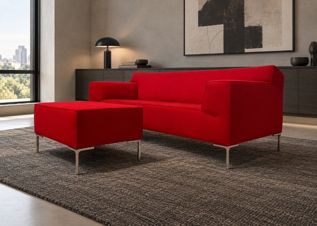 ZGAN Design on Stock Bloq Bank Ploegwol + GARANTIE, 75 tot 100 cm, Rechte bank, Stof, 200 tot 250 cm