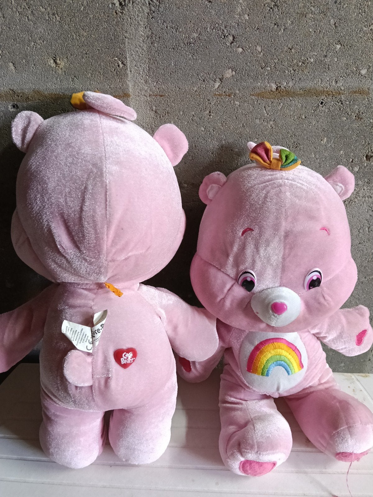 2 roze troetelberen/care bears, Kinderen en Baby's, Speelgoed | Knuffels en Pluche, Overige merken, Overige karakters, Beer, Ophalen of Verzenden