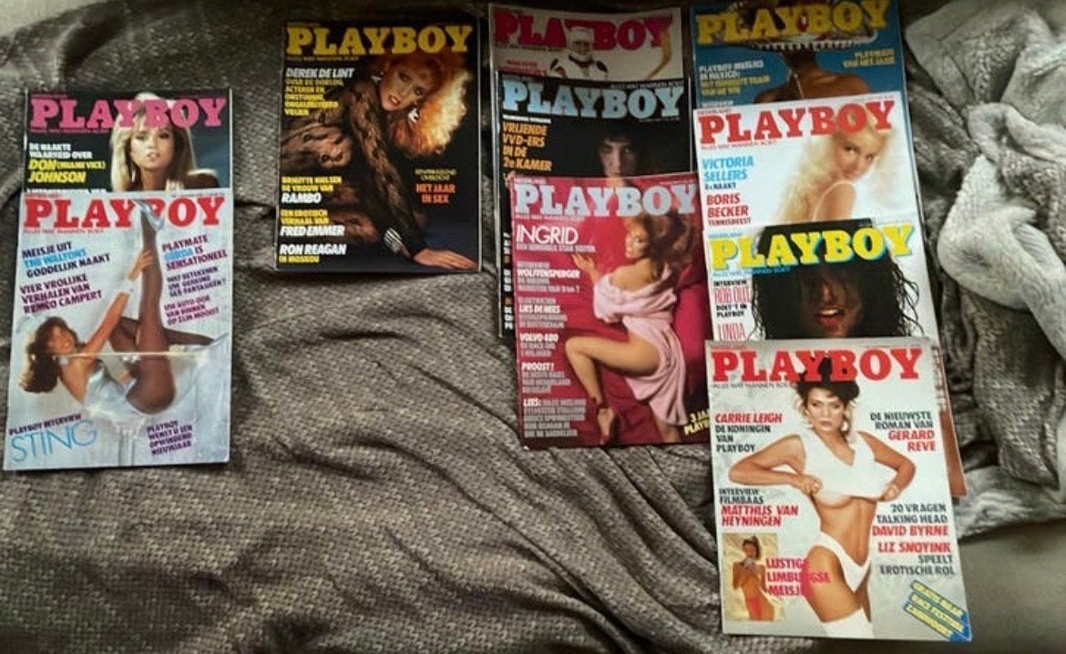 Vintage Playboy jaargang 1986 – 10 originele edities, Ophalen of Verzenden, Gelezen, Overige typen
