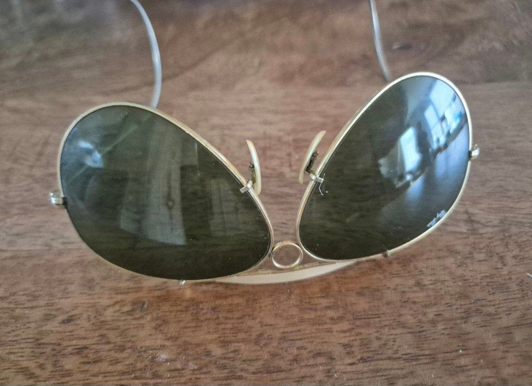 Vintage Ray-Ban Aviator zonnebril - Goudkleurig frame, Gebruikt, Zonnebril, Overige kleuren, Verzenden