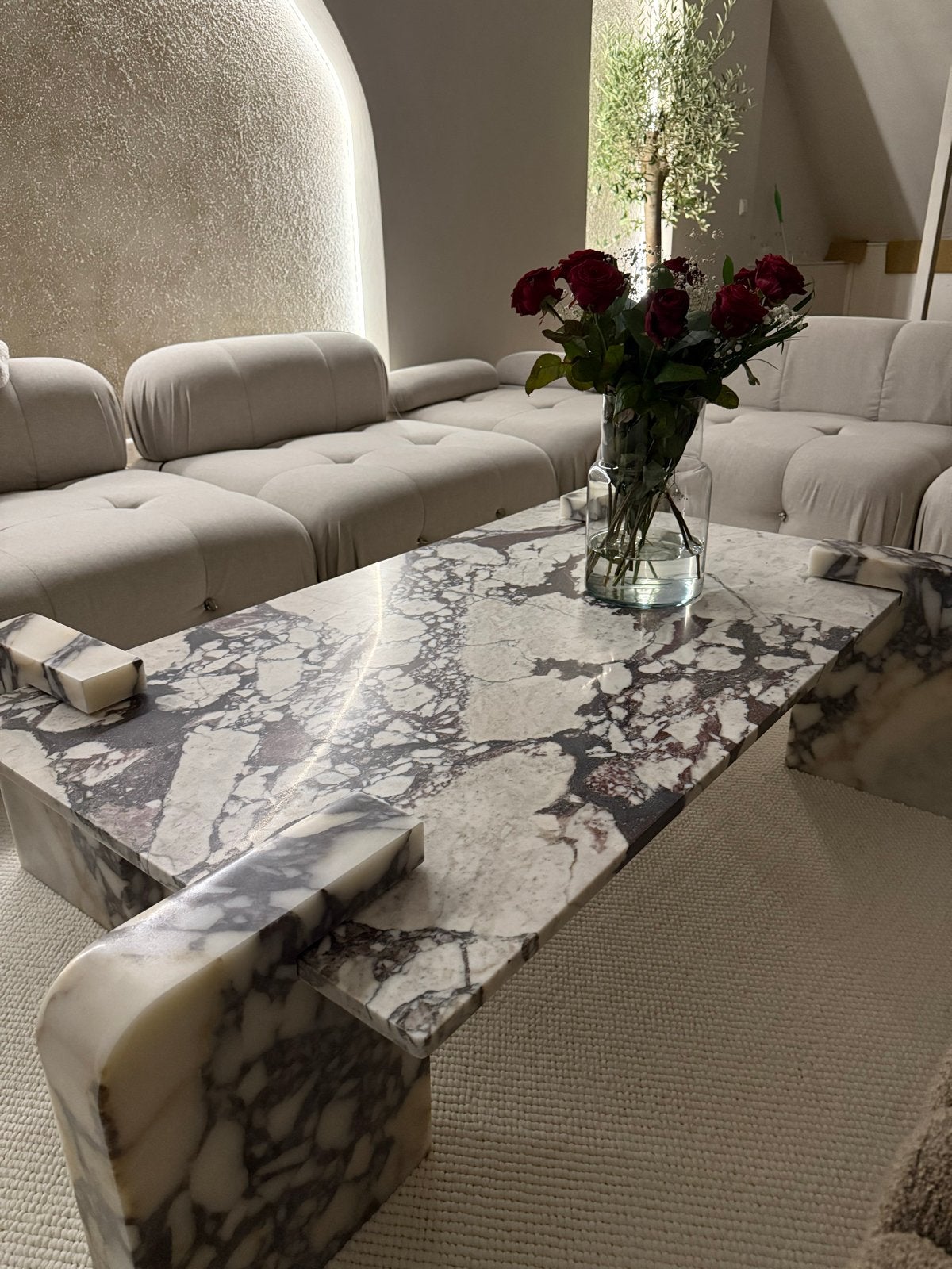 Luxe Calacatta Viola Marmeren tafel, Ophalen, 50 tot 100 cm, Zo goed als nieuw, 150 tot 200 cm