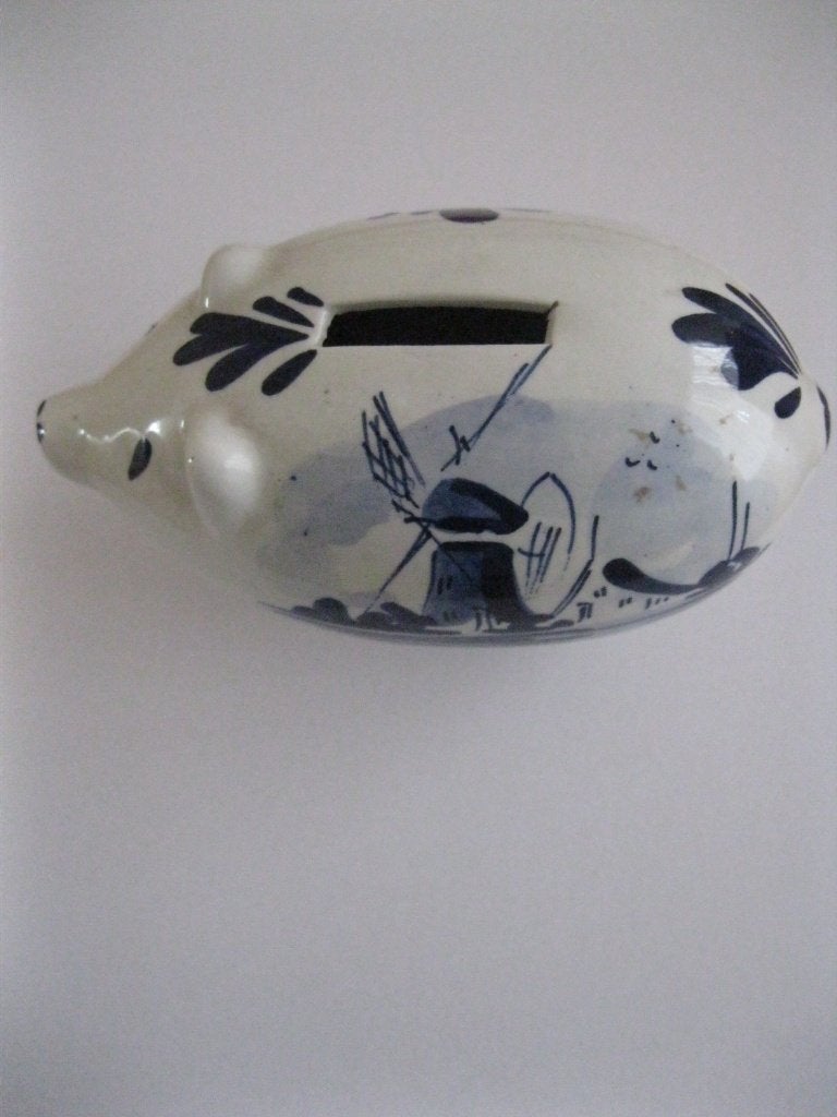 Vintage Delfsblauwe spaarpot zgan, Antiek en Kunst, Ophalen of Verzenden
