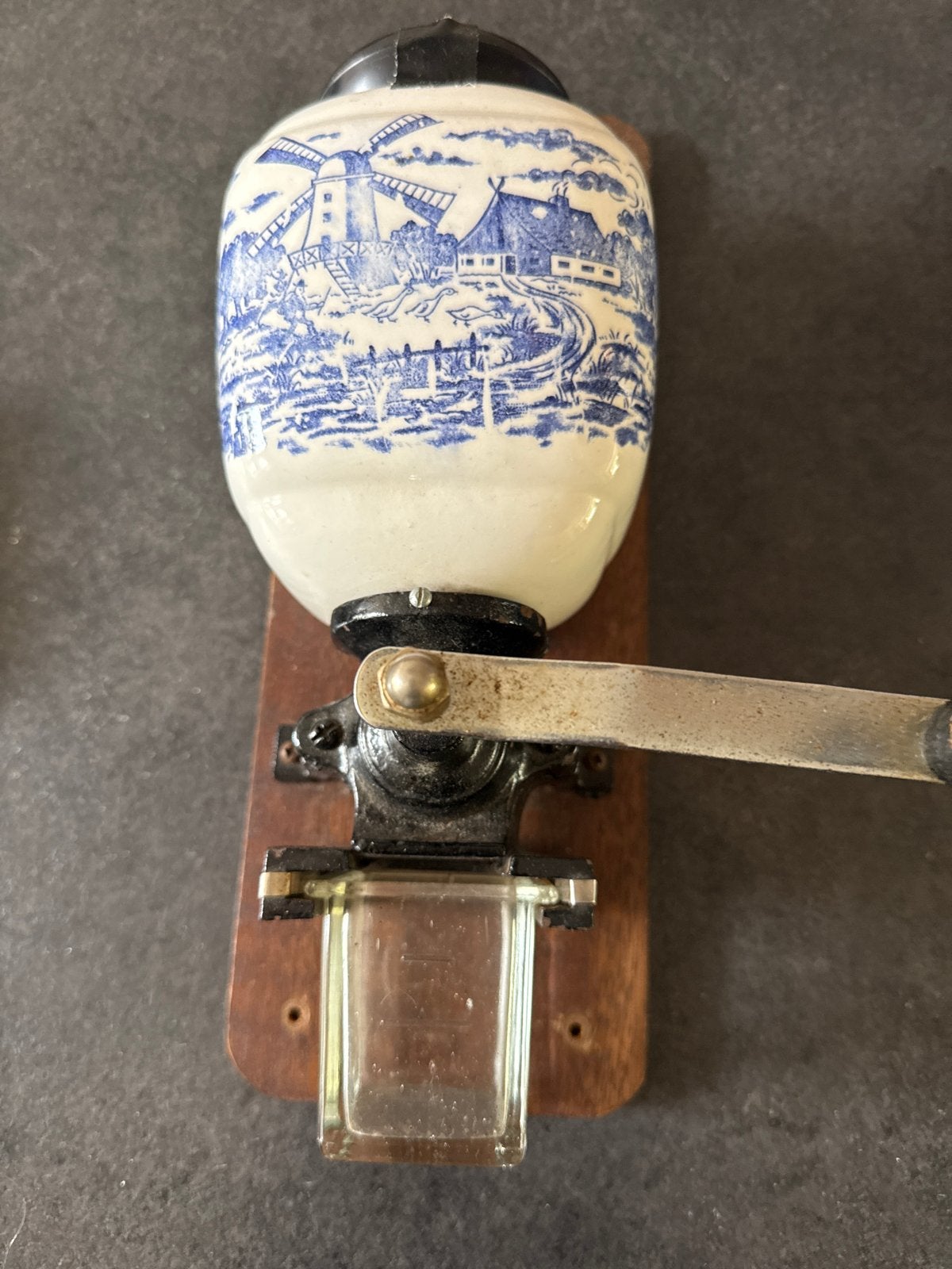 Vintage Wandkoffiemolen met Delfts Blauw Decor, Ophalen of Verzenden
