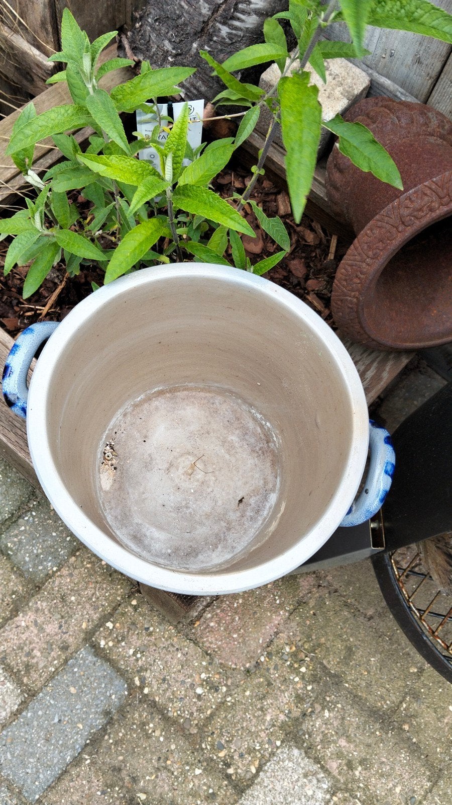 Brocante grote Keulse pot, Ophalen