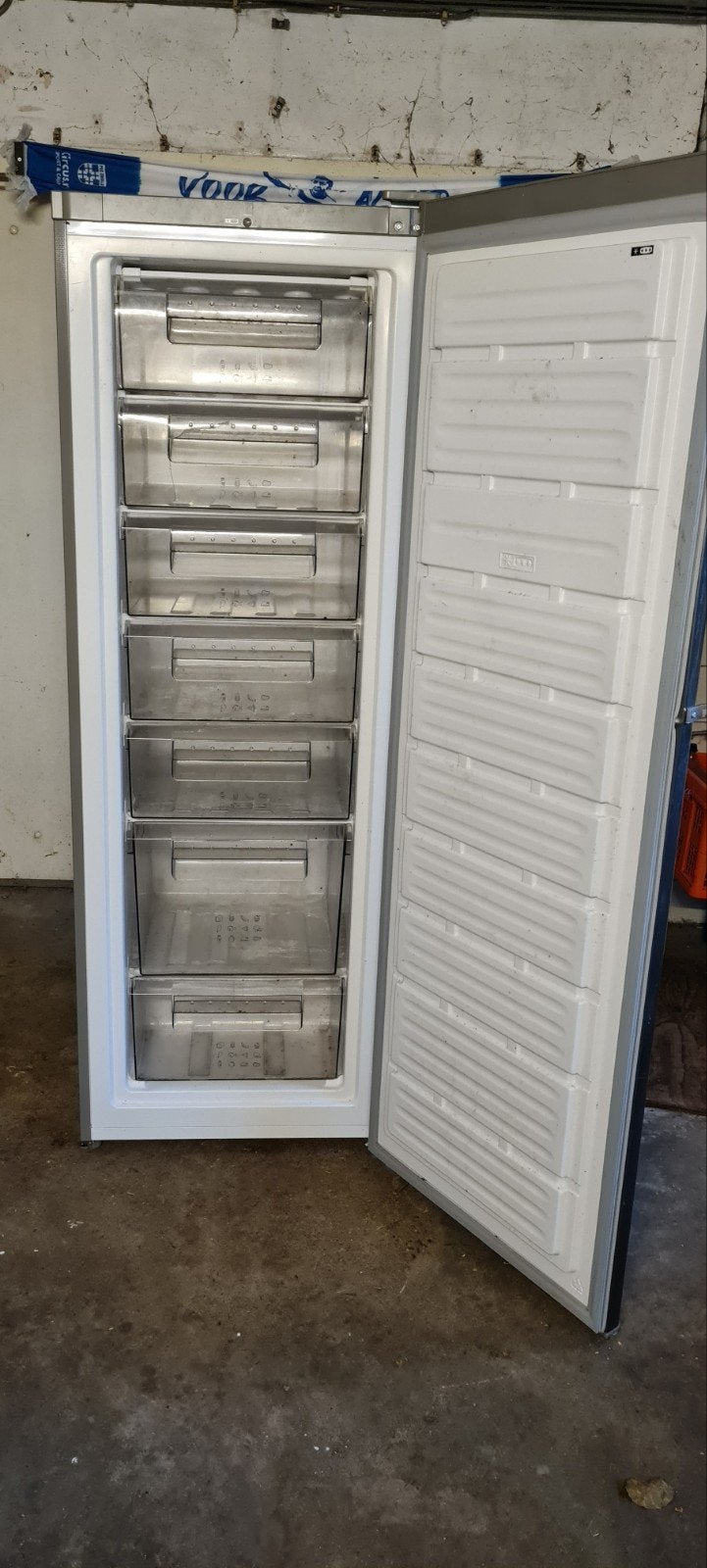 Exquisit Diepvrieskast met 7 lades - Zilver, Gebruikt, Minder dan 60 cm, 160 cm of meer, Energieklasse A of zuiniger