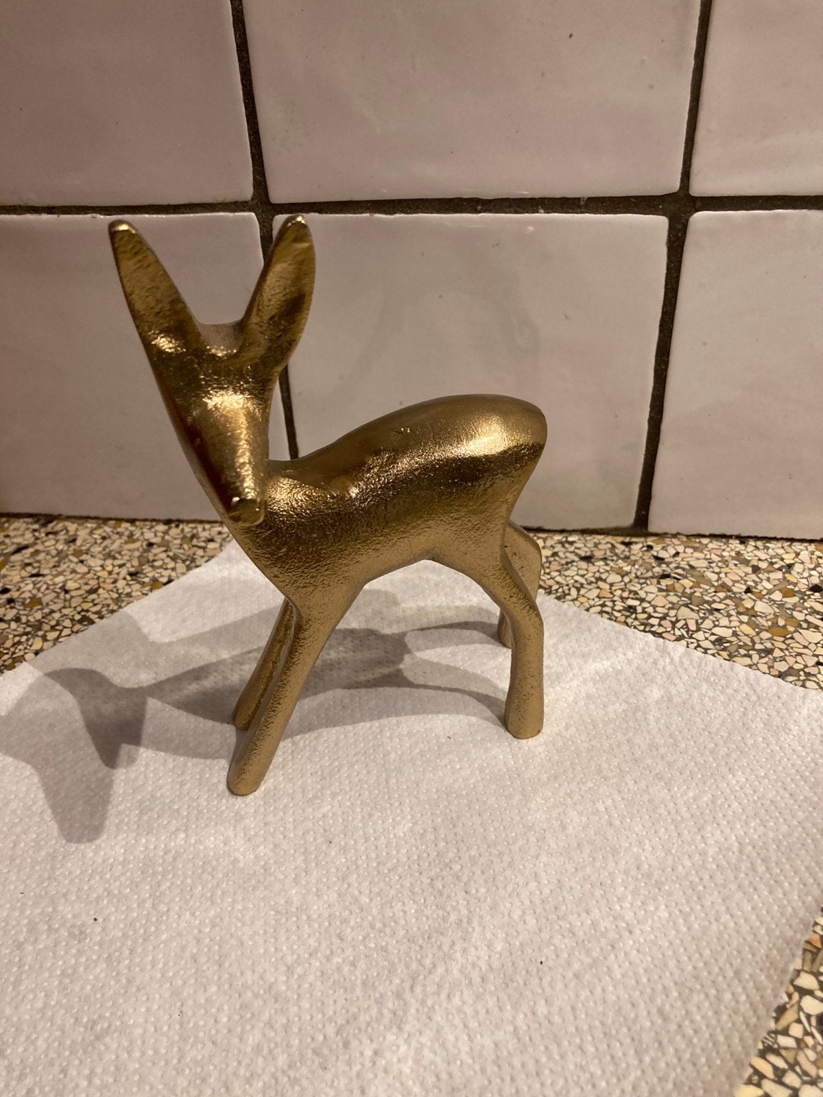 Metalen beeld hert, Ophalen of Verzenden, Zo goed als nieuw, Dier