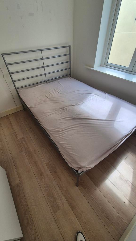 Stevig IKEA bed 140x200 cm met lattenbodem, Ophalen, Gebruikt, Tweepersoons, 140 cm