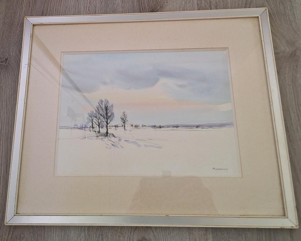 Schilderij van Pierre Legrand Neige a Doconville ?, Antiek en Kunst, Kunst | Schilderijen | Klassiek, Ophalen of Verzenden