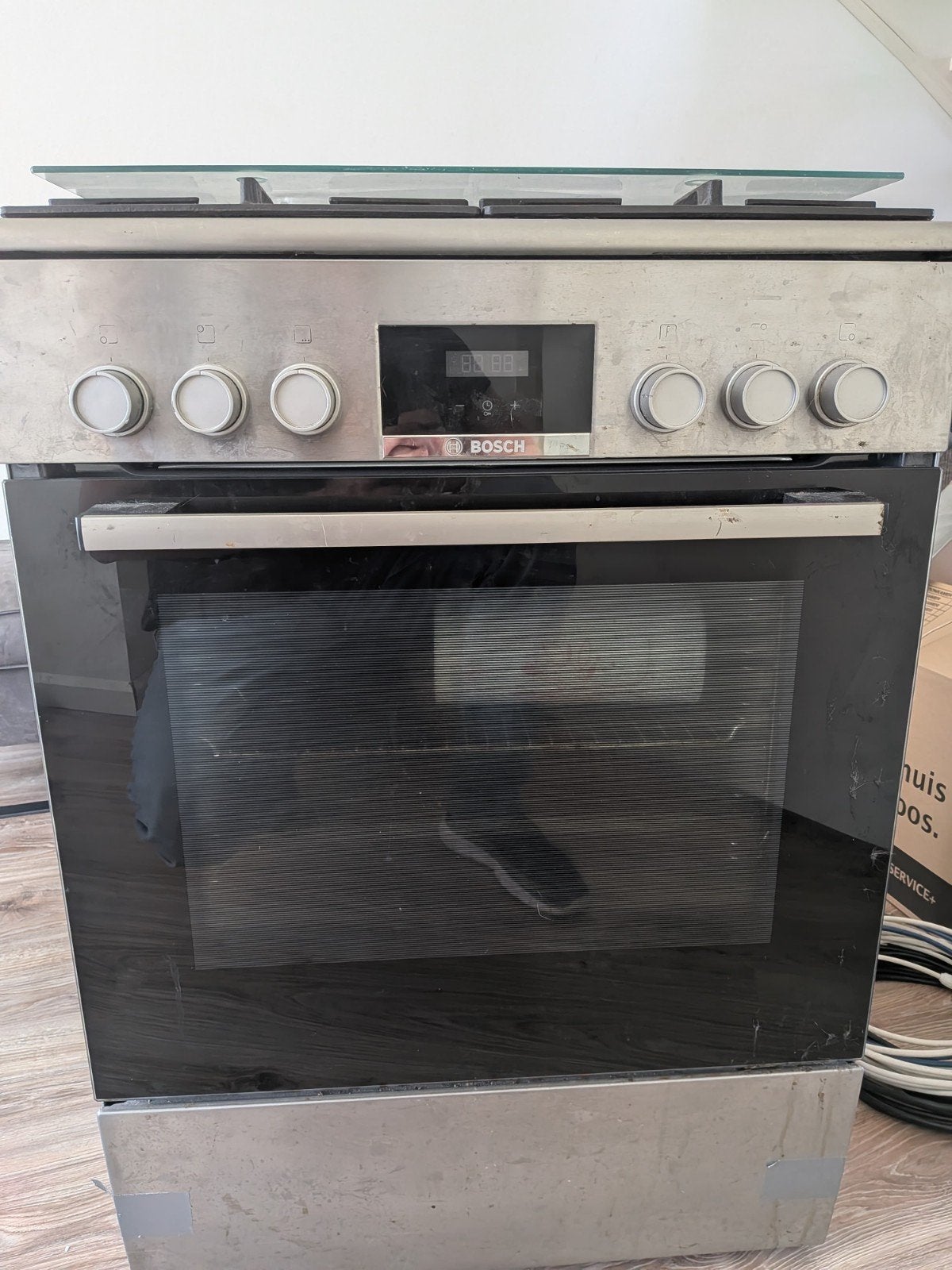 Goed werkende Bosch oven/fornuis - HXR39IE50N, Ophalen, Gebruikt, 4 kookzones, Gas
