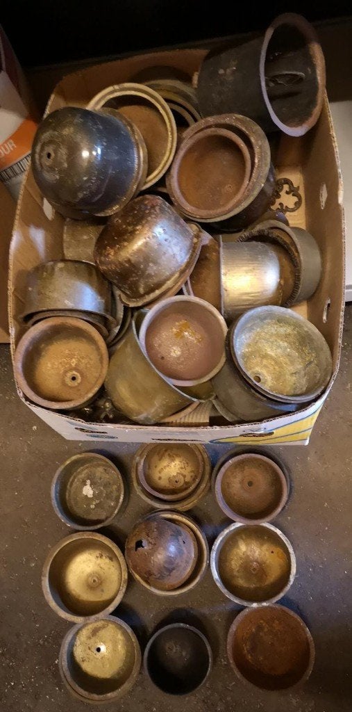 150 Oude reserveonderdelen voor hang olielampen, Antiek en Kunst, Ophalen of Verzenden