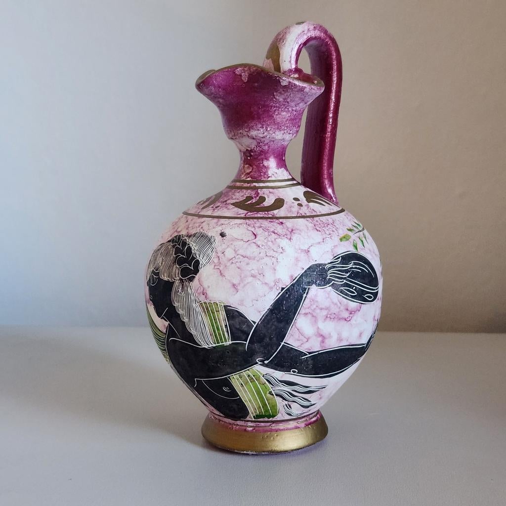 Grieks vaasje met figuren, 15cm hoog, Ophalen of Verzenden