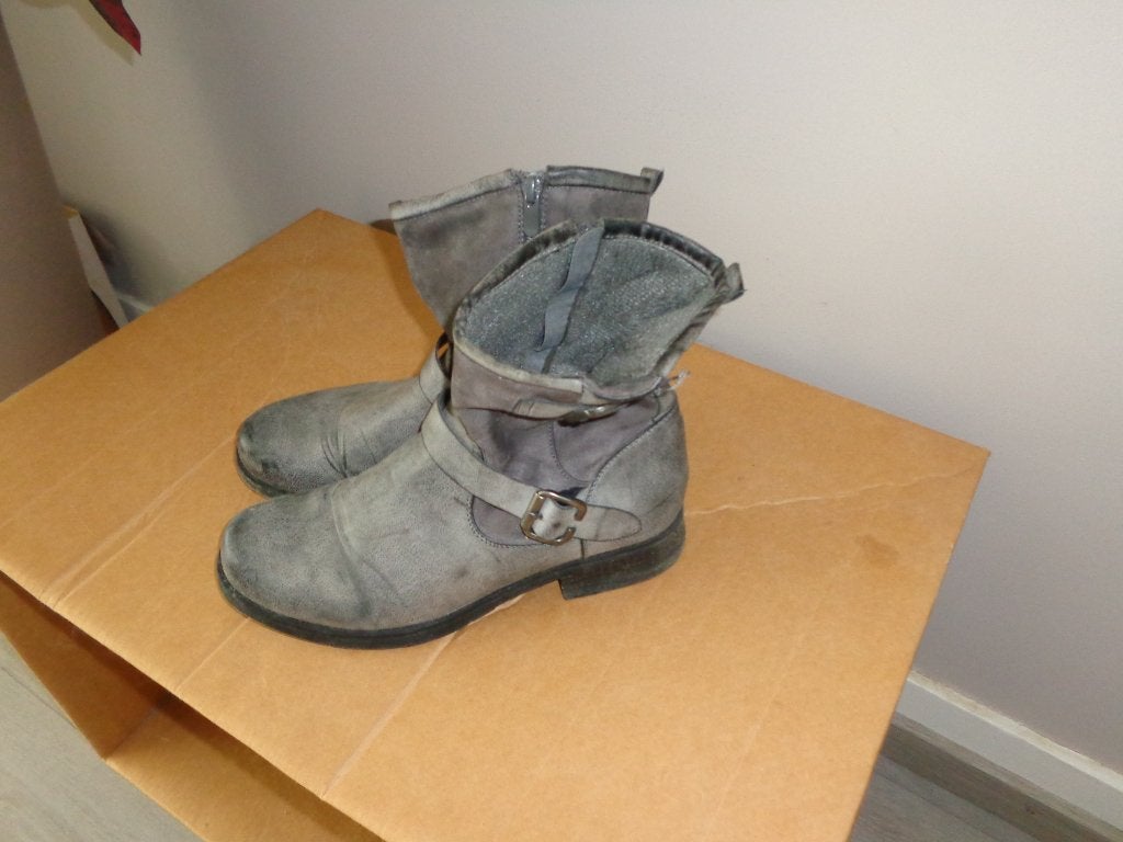 grijze gevoerde boots van Foreverfolie, maat 41, Lage of Enkellaarzen, Ophalen of Verzenden, Grijs, Gedragen