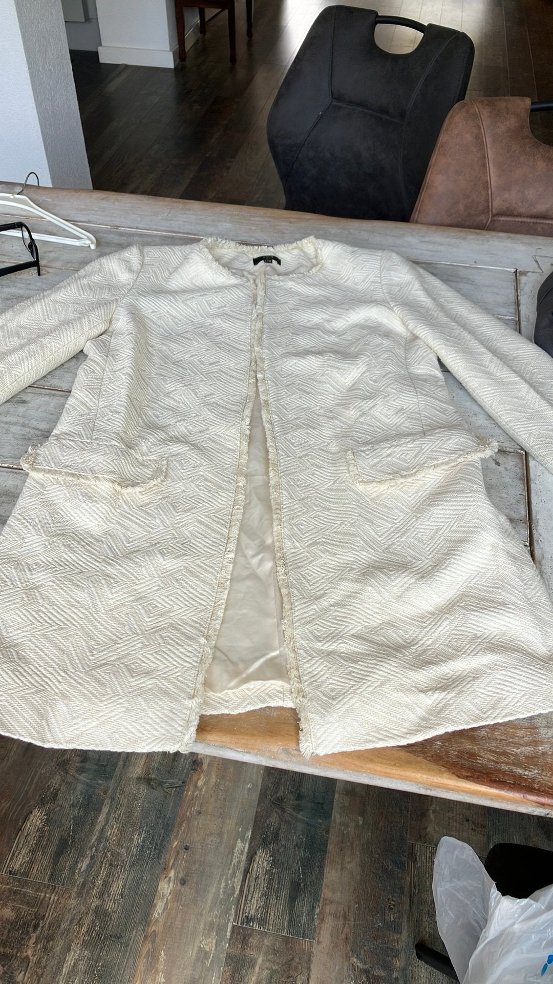 Creme kleurige mantel maat 38, Kleding | Dames, Ophalen of Verzenden, Zo goed als nieuw, Maat 38/40 (M), Beige