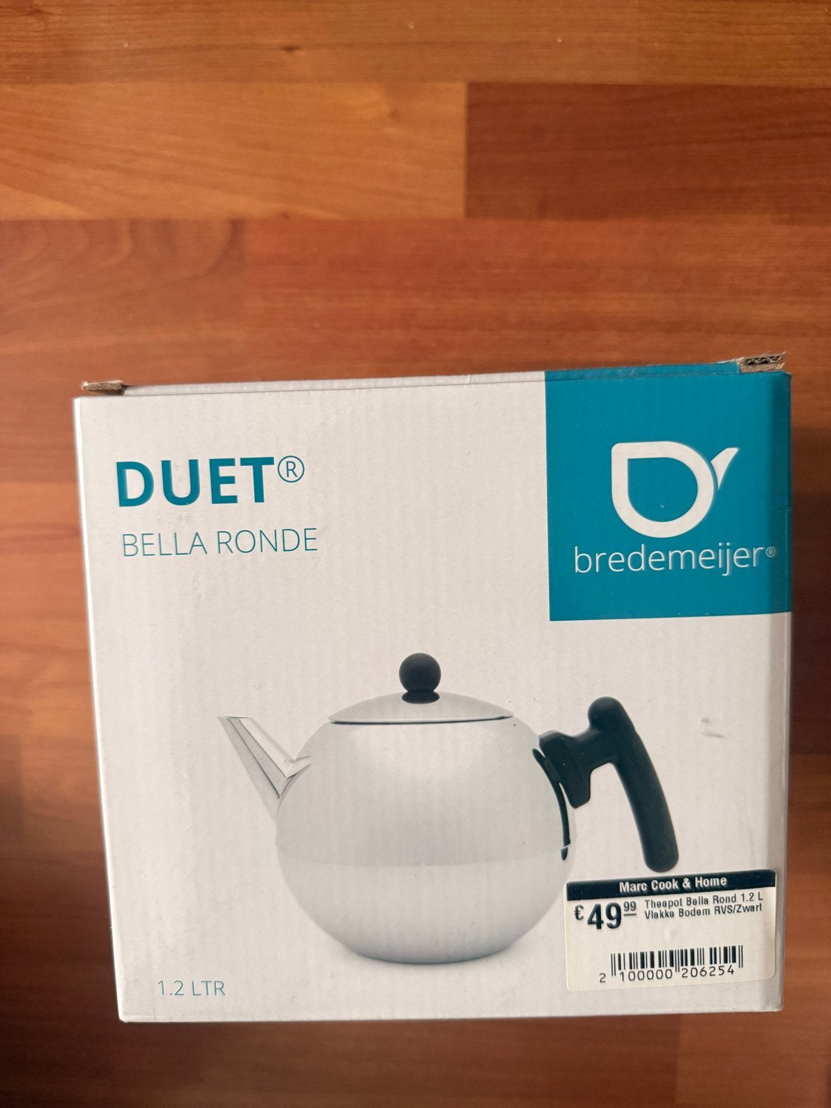 Bredemeijer Duet Bella Ronde Theepot 1.2L RVS Zwart, Bredemeijer, Metaal, Ophalen, Theepot/fluitketel
