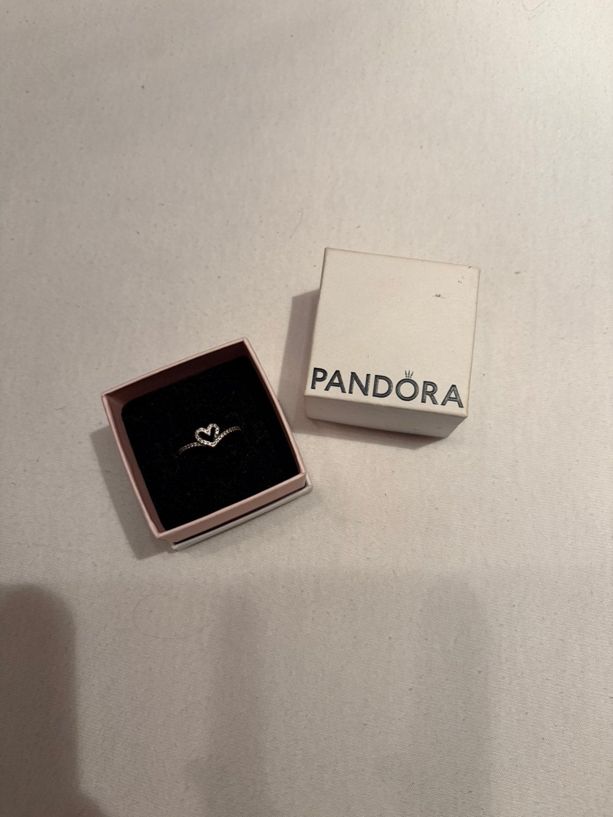 zilveren pandora hart ring, Sieraden, Tassen en Uiterlijk, Bedels, Ophalen of Verzenden, Zo goed als nieuw, Zilver, Pandora