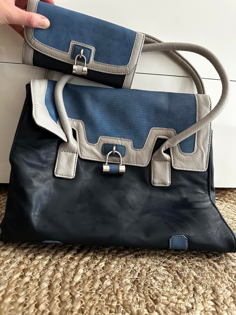 Nieuwe dames tas met portemonnee, Ophalen of Verzenden, Nieuw, Blauw, Handtas