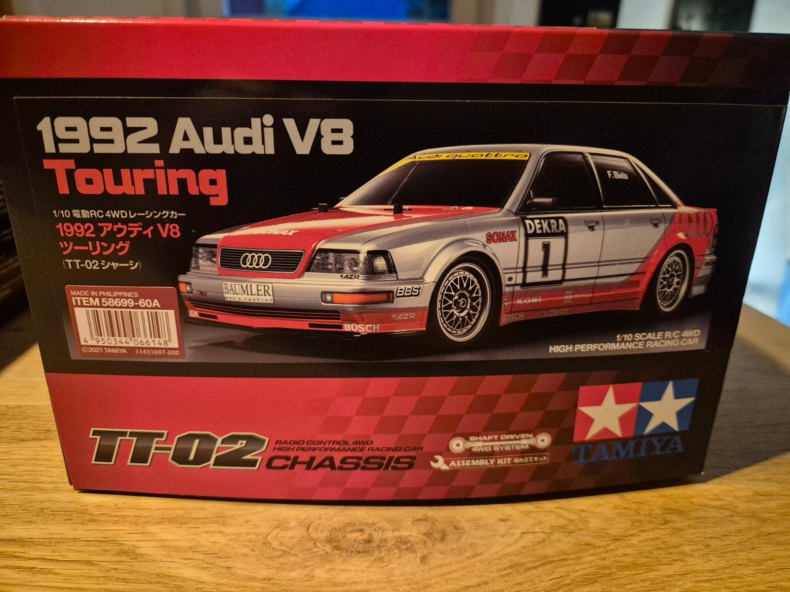 Tamiya TT02 chassis 1992 Audi V8 Touring, Elektro, Nieuw, Ophalen of Verzenden, Schaal 1:10