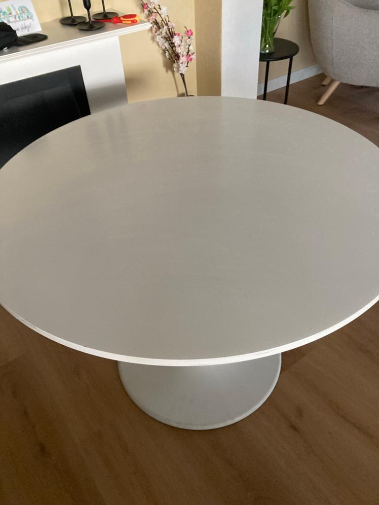 IKEA Docksta Ronde Witte Eettafel, Huis en Inrichting, Tafels | Eettafels, Kunststof, 100 tot 150 cm, Rond, Ophalen of Verzenden