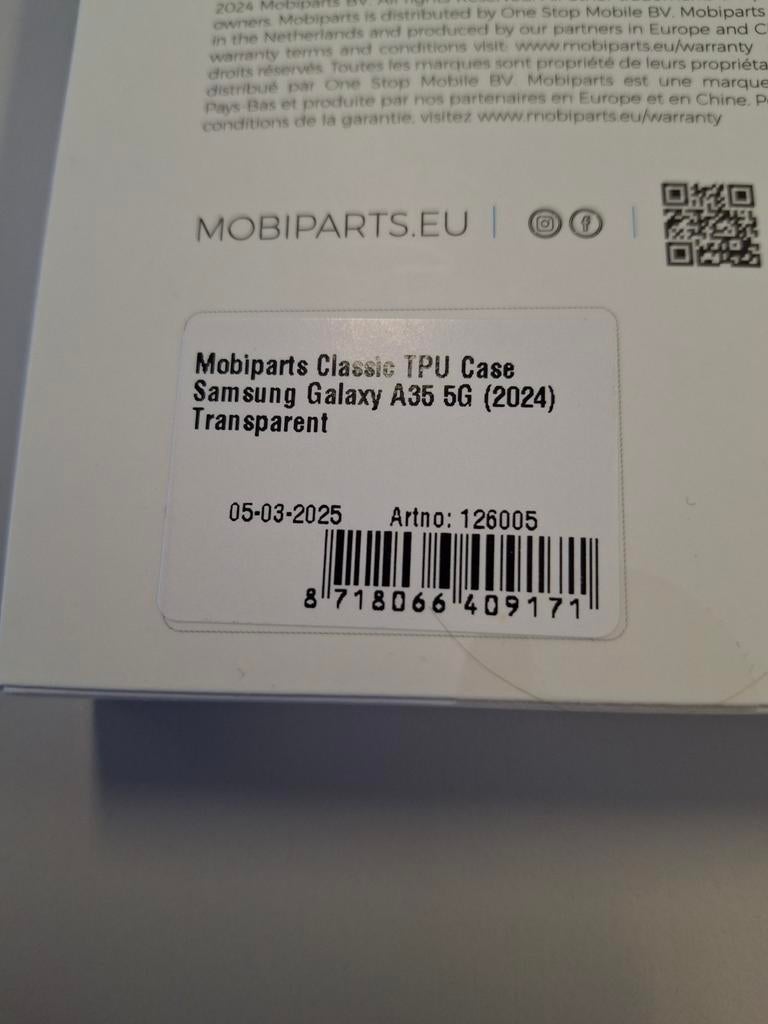 Telefoonhoes Samsung A35 5G transparant, Ophalen of Verzenden, Nieuw