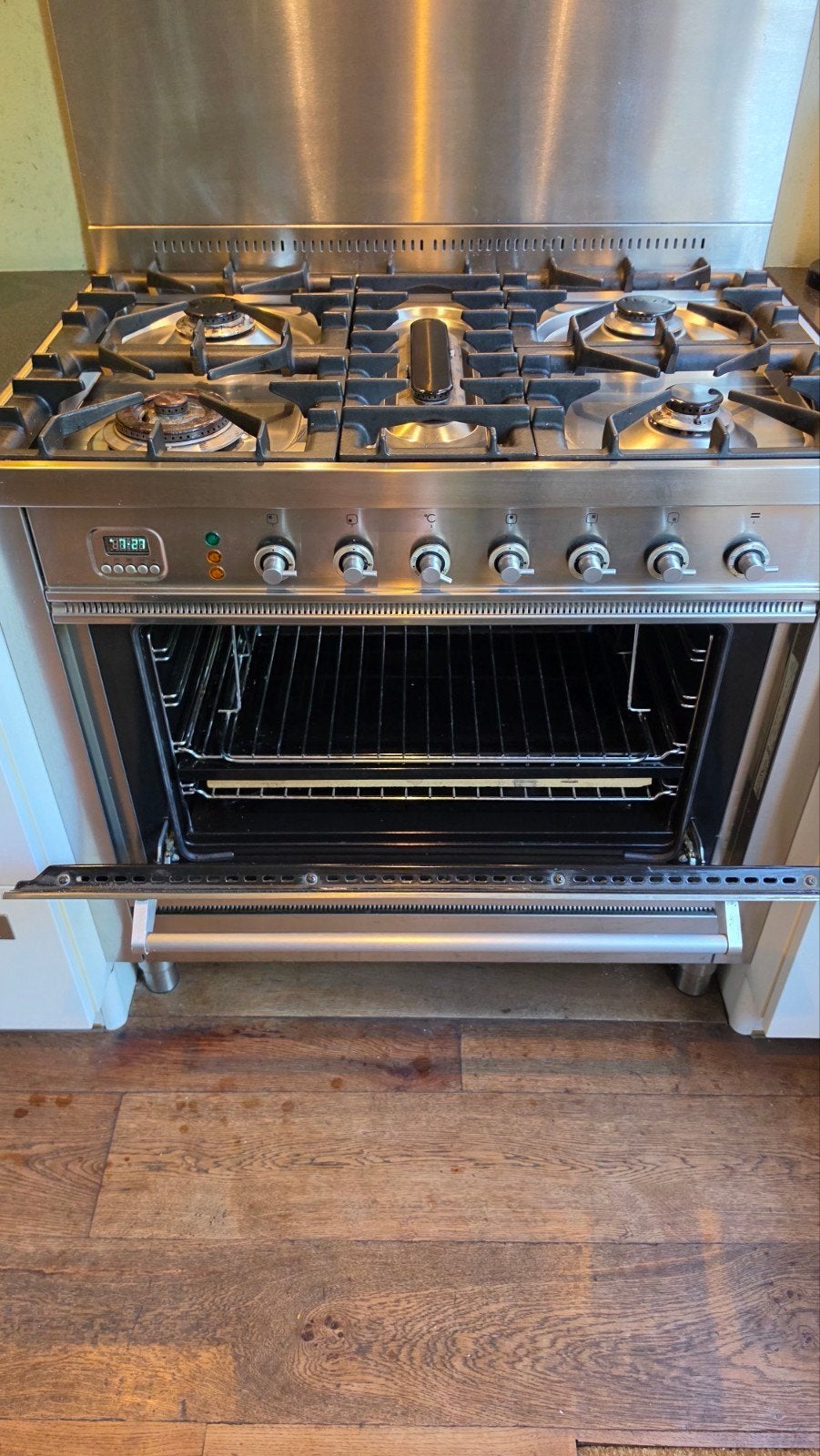 Boretti Fornuis met oven en afzuigkap - RVS, Ophalen, Gebruikt, 60 cm of meer, 4 kookzones