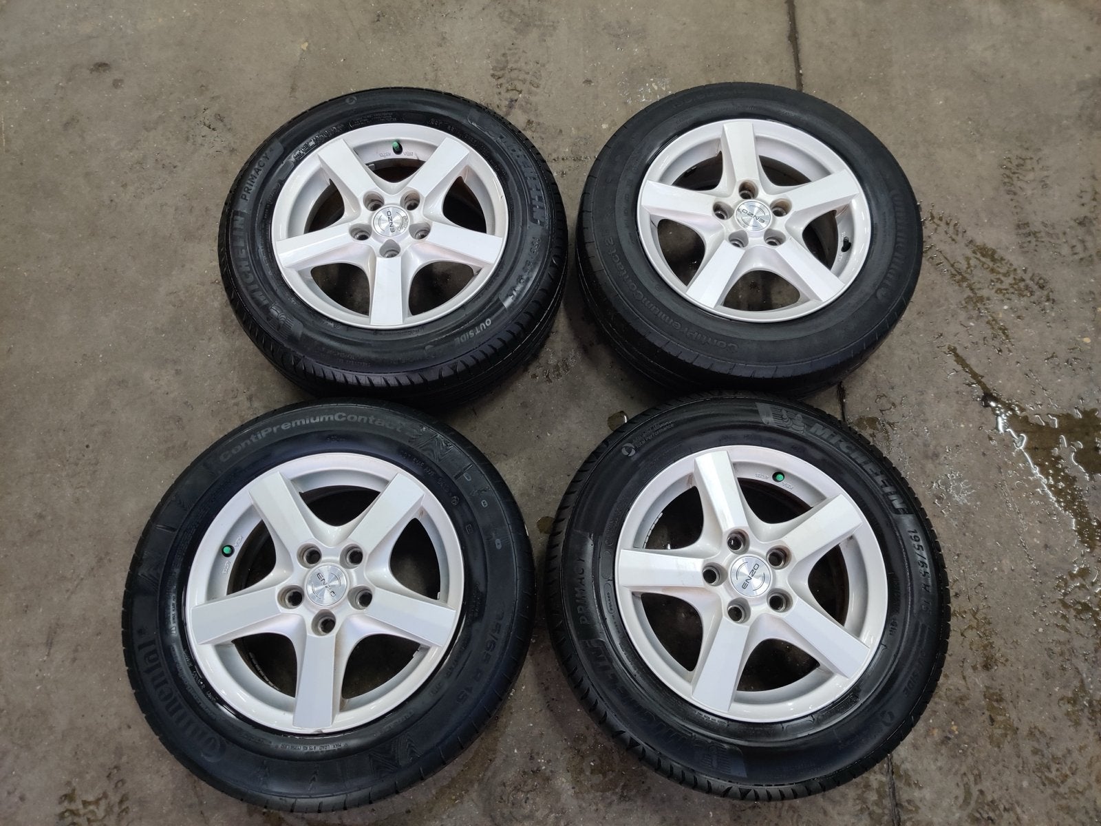 Inter-Action velgen met Continental zomerbanden (195/65 R15), Gebruikt, 15 inch, Banden en Velgen, Ophalen of Verzenden