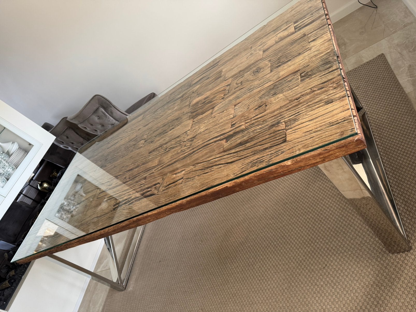Eettafel te koop met stoelen, Huis en Inrichting, 200 cm of meer, Zo goed als nieuw, Vijf personen of meer, Rechthoekig