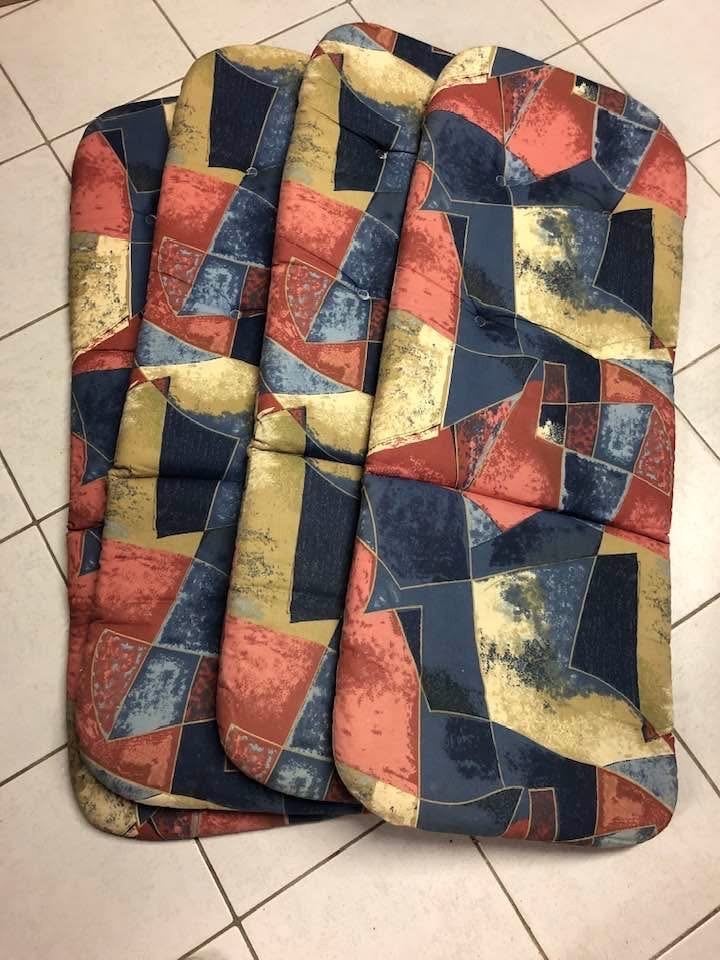 Set van 4 kleurrijke kussens voor buiten of caravan, Ophalen of Verzenden, Gebruikt