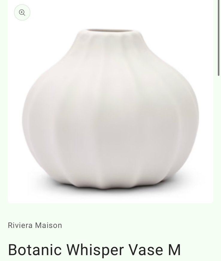 Vaasje Riviera Maison Botanic Whisper Vase M, Ophalen of Verzenden, Nieuw, Wit