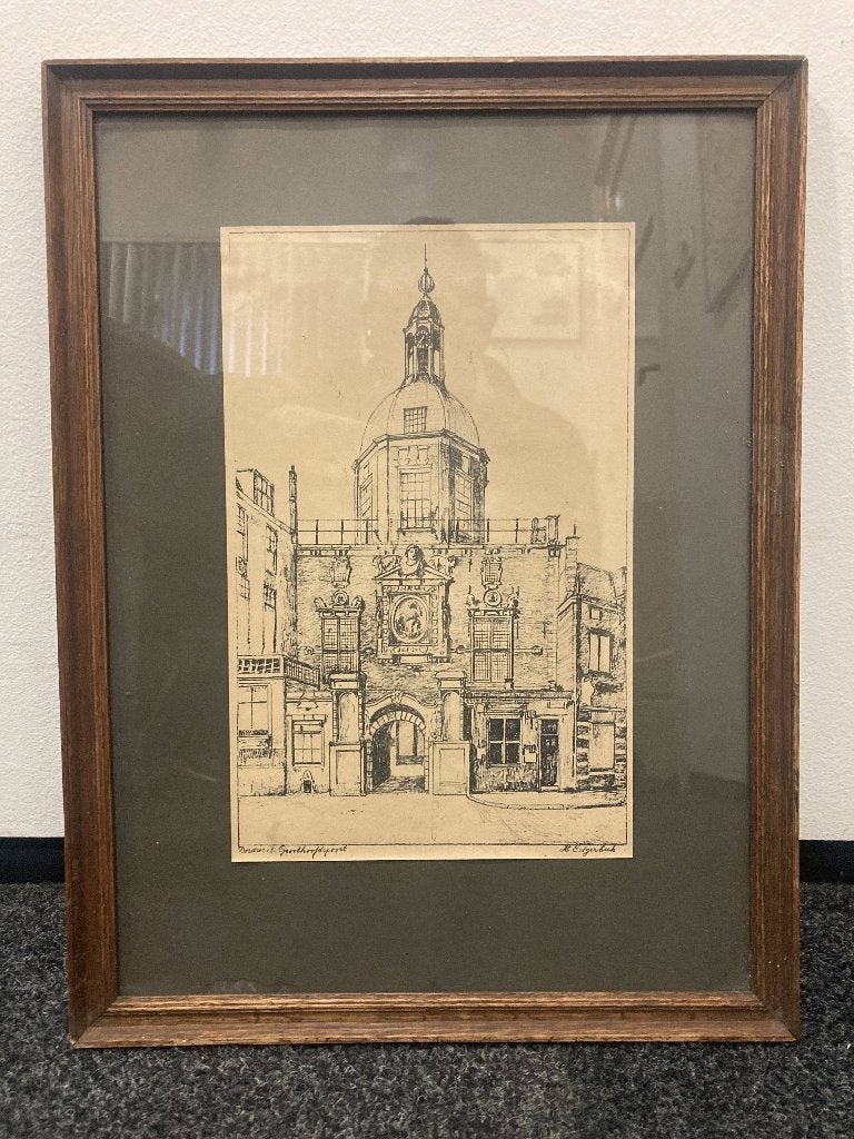 Dordrecht Groothoofdpoort H. Estgerbuh., Ophalen, Tekening