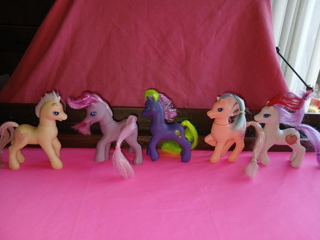 Set van 5 My Little Pony figuren -2 de gen Vintage speelgoed, Ophalen of Verzenden, Gebruikt