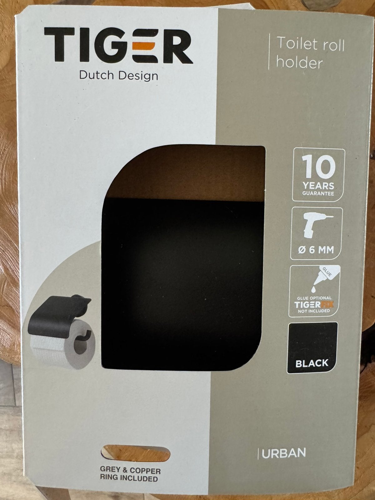 Toiletrol houder (Tiger) mat zwart, Huis en Inrichting, Badkamer | Badtextiel en Accessoires, Toilet-accessoire, Nieuw, Ophalen of Verzenden