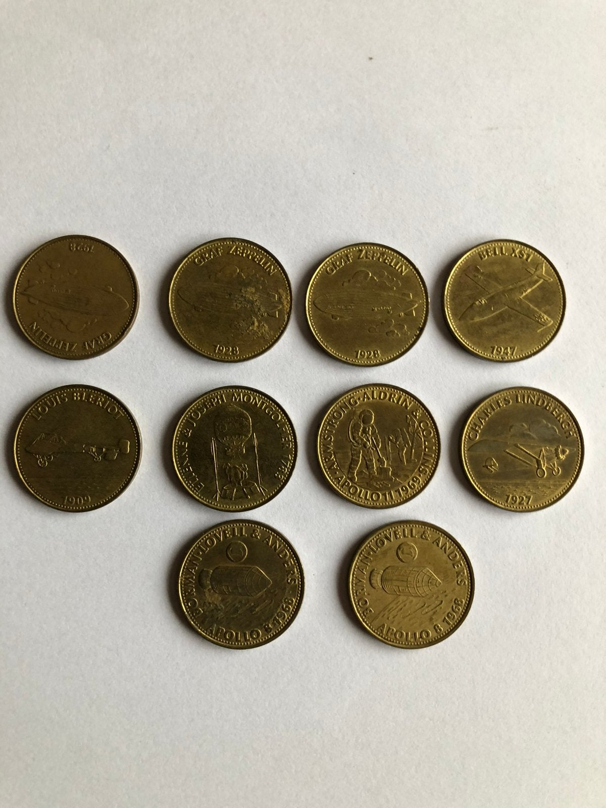 Shell reclame munten Ruimte (10x) uit 1970, Ophalen of Verzenden, Overige materialen