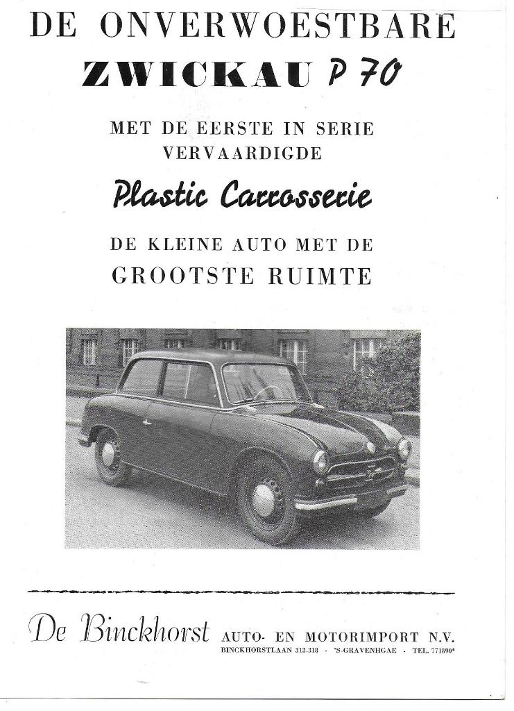 Zwickau P70 folder plastic carrosserie DDR (ZW70), Ophalen of Verzenden, Zo goed als nieuw, Overige merken