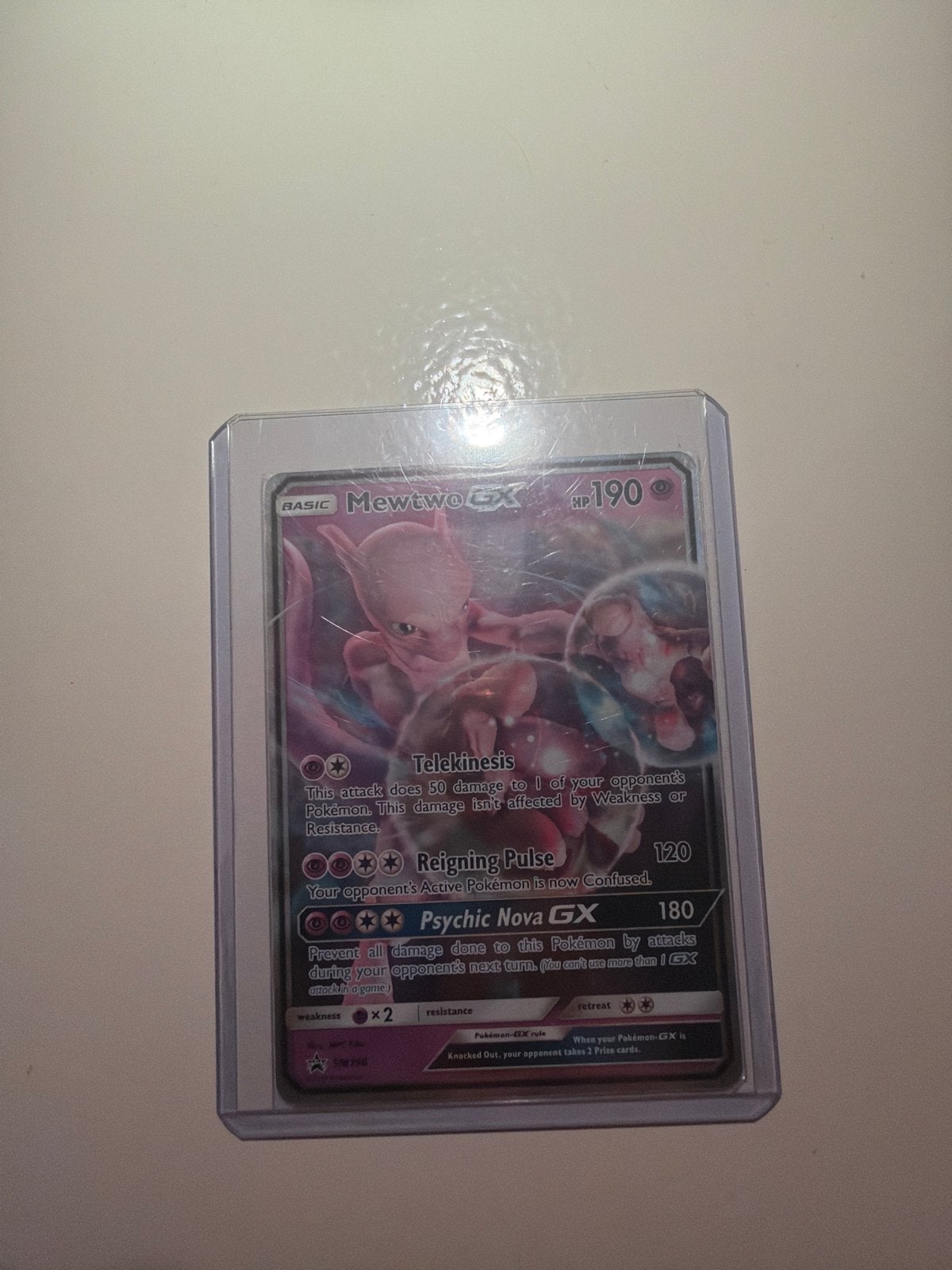 Mewtwo GX Pokémon kaart - Zo goed als nieuw, Ophalen of Verzenden, Zo goed als nieuw, Losse kaart