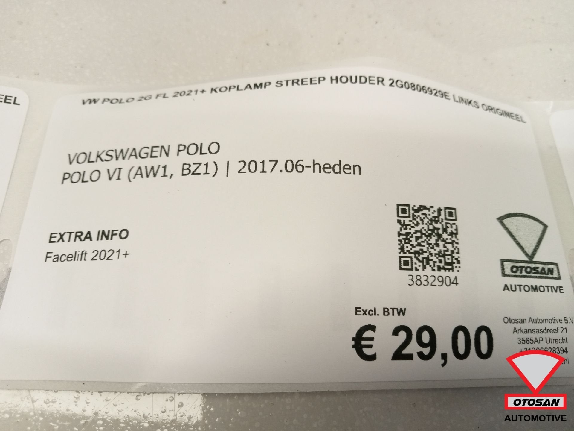 VW Polo 2G FL 2021+ Koplamp Streep houder 2G0806929E Links O, Auto-onderdelen, Volkswagen, Volkswagen AG, Nieuw, Berliner Ring 2
38440  Wolfsburg, DE