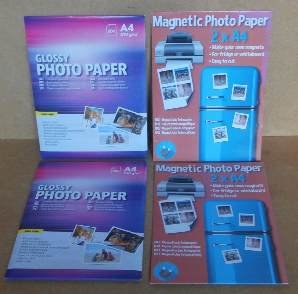 Kleuren Inkjet glanzend papier & Magnetisch fotopapier A4, A4, Nieuw, Glanzend, Ophalen of Verzenden