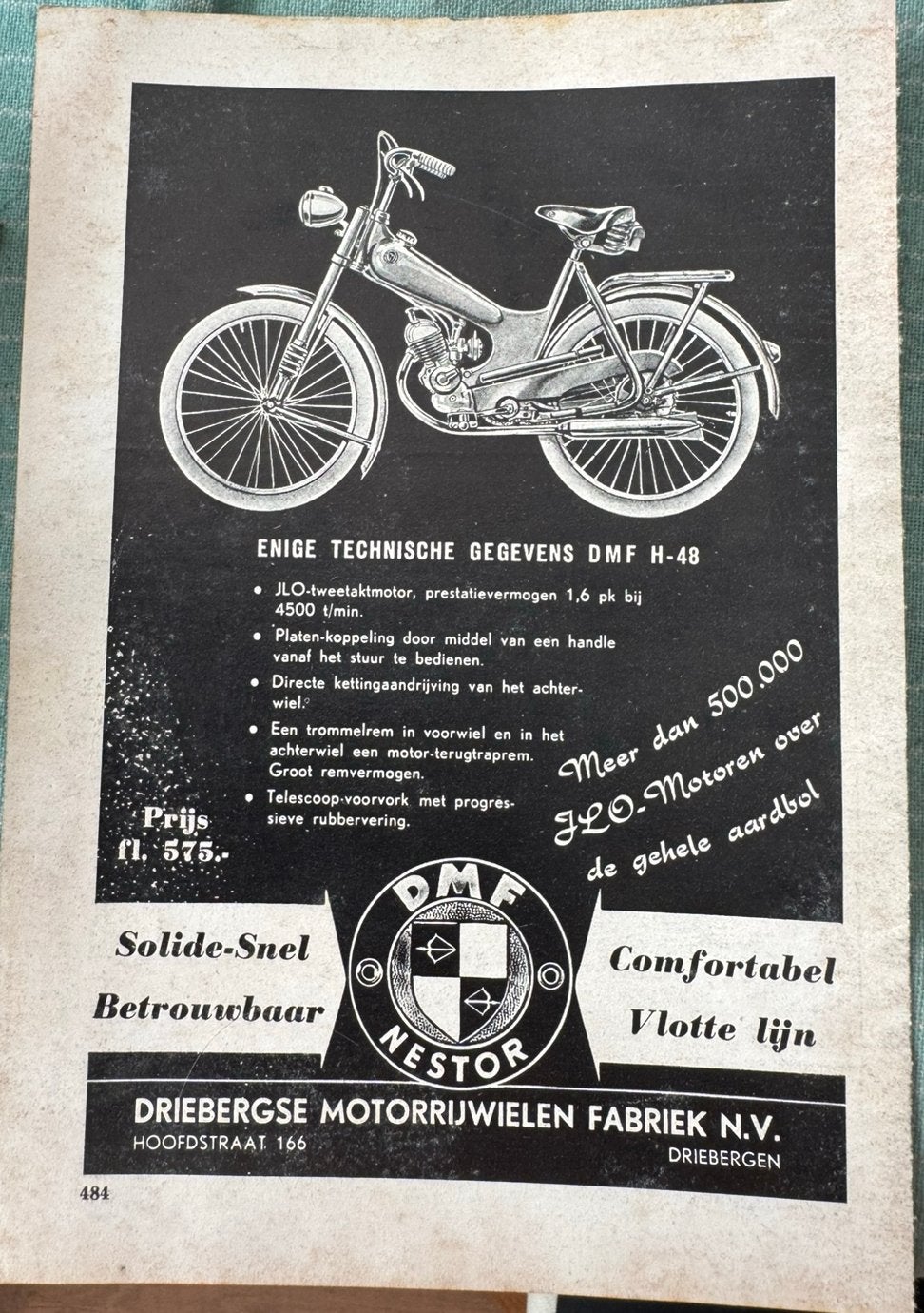 Advertentie 1954 DMF H-48, Verzenden, Zo goed als nieuw, Motoren